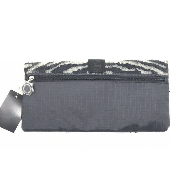 Le SportSac Remix Sequin Zebra Foldover Clutch